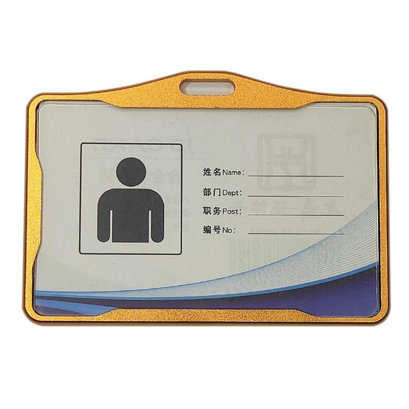 Premium Aluminium ID Card Holder-Horizontal-Gold